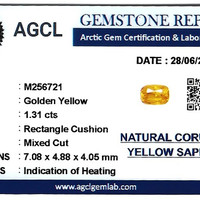 1.31 Ct. Yellow Sapphire from Ceylon (Sri Lanka) Scan Report