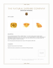1.13 Ct. Orangish Yellow Sapphire from Ceylon (Sri Lanka) Appraisal