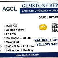 1.13 Ct. Orangish Yellow Sapphire from Ceylon (Sri Lanka) Scan Report