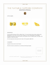 1.00 Ct. Yellow Sapphire from Ceylon (Sri Lanka) Appraisal