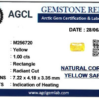 1.00 Ct. Yellow Sapphire from Ceylon (Sri Lanka) Scan Report