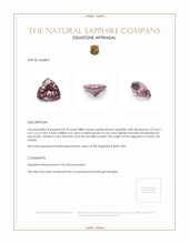 0.70 Ct. Pinkish Brown Sapphire from Ceylon (Sri Lanka) Appraisal