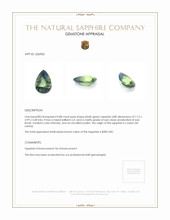 0.88 Ct. Bluish Green Sapphire from Ceylon (Sri Lanka) Appraisal