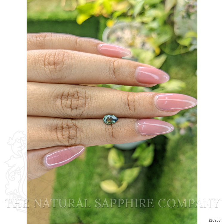 0.88 Ct. Bluish Green Sapphire from Ceylon (Sri Lanka)