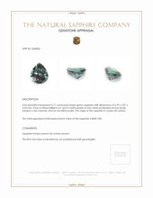 0.71 Ct. Green Sapphire from Ceylon (Sri Lanka) Appraisal