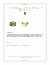 0.52 Ct. Yellowish Green Sapphire from Ceylon (Sri Lanka) Appraisal