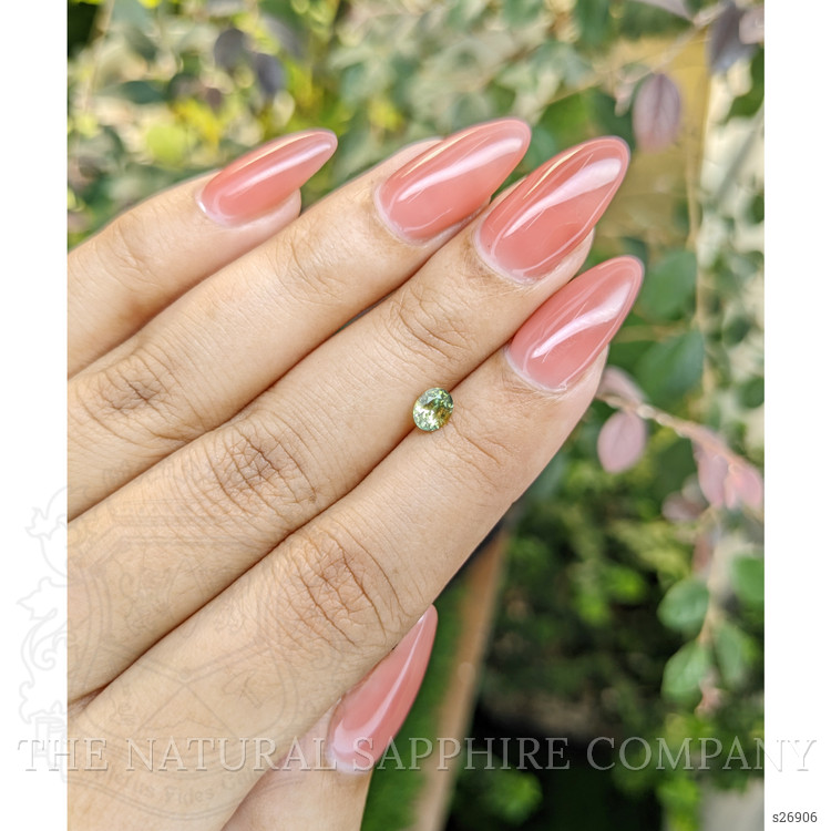 0.52 Ct. Yellowish Green Sapphire from Ceylon (Sri Lanka)