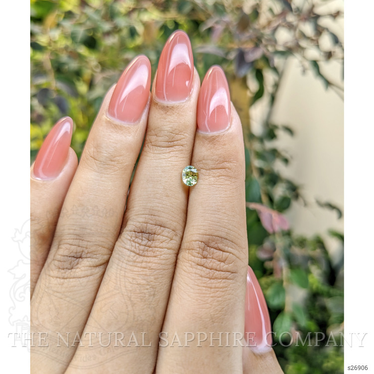 0.52 Ct. Yellowish Green Sapphire from Ceylon (Sri Lanka)