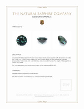 0.59 Ct. Bluish Green Sapphire from Ceylon (Sri Lanka) Appraisal