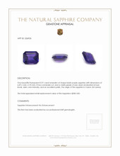 0.91 Ct. Bluish Purple Sapphire from Ceylon (Sri Lanka) Appraisal