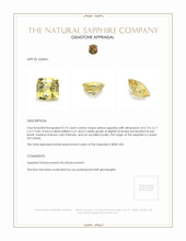0.75 Ct. Yellow Sapphire from Ceylon (Sri Lanka) Appraisal