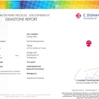 7.51 Ct. Padparadscha Sapphire from Madagascar Scan Report