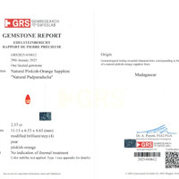 2.57 Ct. Padparadscha Sapphire from Madagascar Scan Report