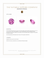 0.65 Ct. Pinkish Purple Sapphire from Ceylon (Sri Lanka) Appraisal