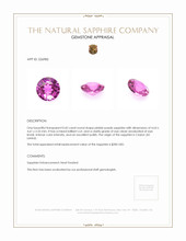0.42 Ct. Pinkish Purple Sapphire from Ceylon (Sri Lanka) Appraisal