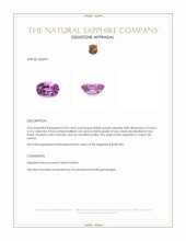 0.59 Ct. Pinkish Purple Sapphire from Ceylon (Sri Lanka) Appraisal