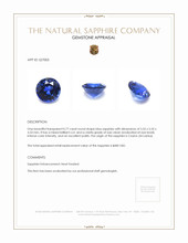 0.77 Ct. Blue Sapphire from Ceylon (Sri Lanka) Appraisal