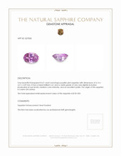 0.67 Ct. Purplish Pink Sapphire from Ceylon (Sri Lanka) Appraisal
