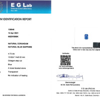 4.73 Ct. Blue Sapphire from Ceylon (Sri Lanka) Scan Report