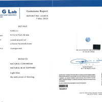 4.08 Ct. Blue Sapphire from Ceylon (Sri Lanka) Scan Report