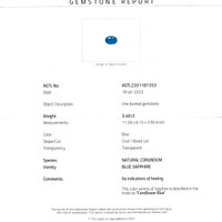 3.48 Ct. Blue Sapphire from Ceylon (Sri Lanka) Scan Report