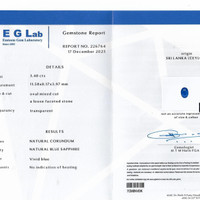 3.48 Ct. Blue Sapphire from Ceylon (Sri Lanka) Scan Report