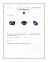1.02 Ct. Blue Sapphire from Ceylon (Sri Lanka) Appraisal