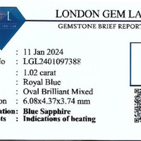 1.02 Ct. Blue Sapphire from Ceylon (Sri Lanka) Pdf
