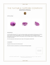 2.52 Ct. Pinkish Purple Sapphire from Ceylon (Sri Lanka) Appraisal
