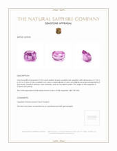 2.03 Ct. Purplish Pink Sapphire from Ceylon (Sri Lanka) Appraisal