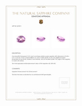 2.02 Ct. Pinkish Purple Sapphire from Ceylon (Sri Lanka) Appraisal