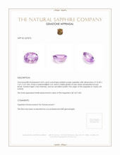 4.02 Ct. Pinkish Purple Sapphire from Ceylon (Sri Lanka) Appraisal