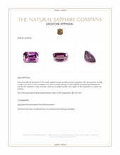 2.59 Ct. Pinkish Purple Sapphire from Ceylon (Sri Lanka) Appraisal