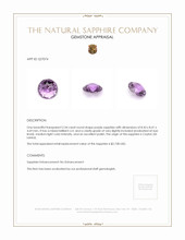 2.34 Ct. Purple Sapphire from Ceylon (Sri Lanka) Appraisal