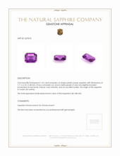 1.52 Ct. Pinkish Purple Sapphire from Ceylon (Sri Lanka) Appraisal