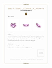 3.12 Ct. Purplish Pink Sapphire from Ceylon (Sri Lanka) Appraisal