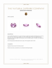3.12 Ct. Purplish Pink Sapphire from Ceylon (Sri Lanka) Appraisal