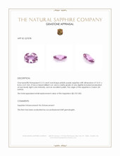 3.12 Ct. Pinkish Purple Sapphire from Ceylon (Sri Lanka) Appraisal
