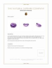 5.24 Ct. Pinkish Purple Sapphire from Ceylon (Sri Lanka) Appraisal