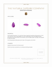 1.65 Ct. Purplish Pink Sapphire from Ceylon (Sri Lanka) Appraisal