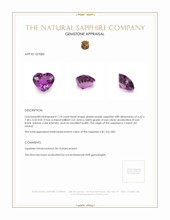 1.74 Ct. Pinkish Purple Sapphire from Ceylon (Sri Lanka) Appraisal