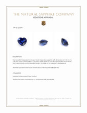 2.42 Ct. Blue Sapphire from Madagascar Appraisal