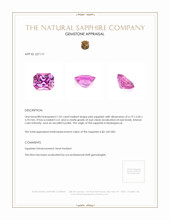 1.02 Ct. Pink Sapphire from Madagascar Appraisal