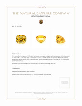 1.72 Ct. Orangish Yellow Sapphire from Ceylon (Sri Lanka) Appraisal
