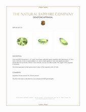1.37 Ct. Yellowish Green Sapphire from Tanzania Appraisal