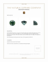 1.24 Ct. Bluish Green Sapphire from Madagascar Appraisal