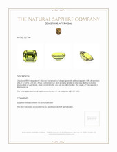 1.06 Ct. Greenish Yellow Sapphire from Madagascar Appraisal