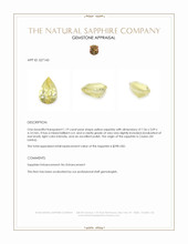 1.19 Ct. Yellow Sapphire from Ceylon (Sri Lanka) Appraisal
