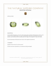 1.79 Ct. Green Sapphire from Ceylon (Sri Lanka) Appraisal
