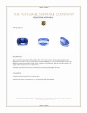 3.39 Ct. Blue Sapphire from Ceylon (Sri Lanka) Appraisal